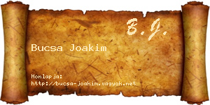 Bucsa Joakim névjegykártya
